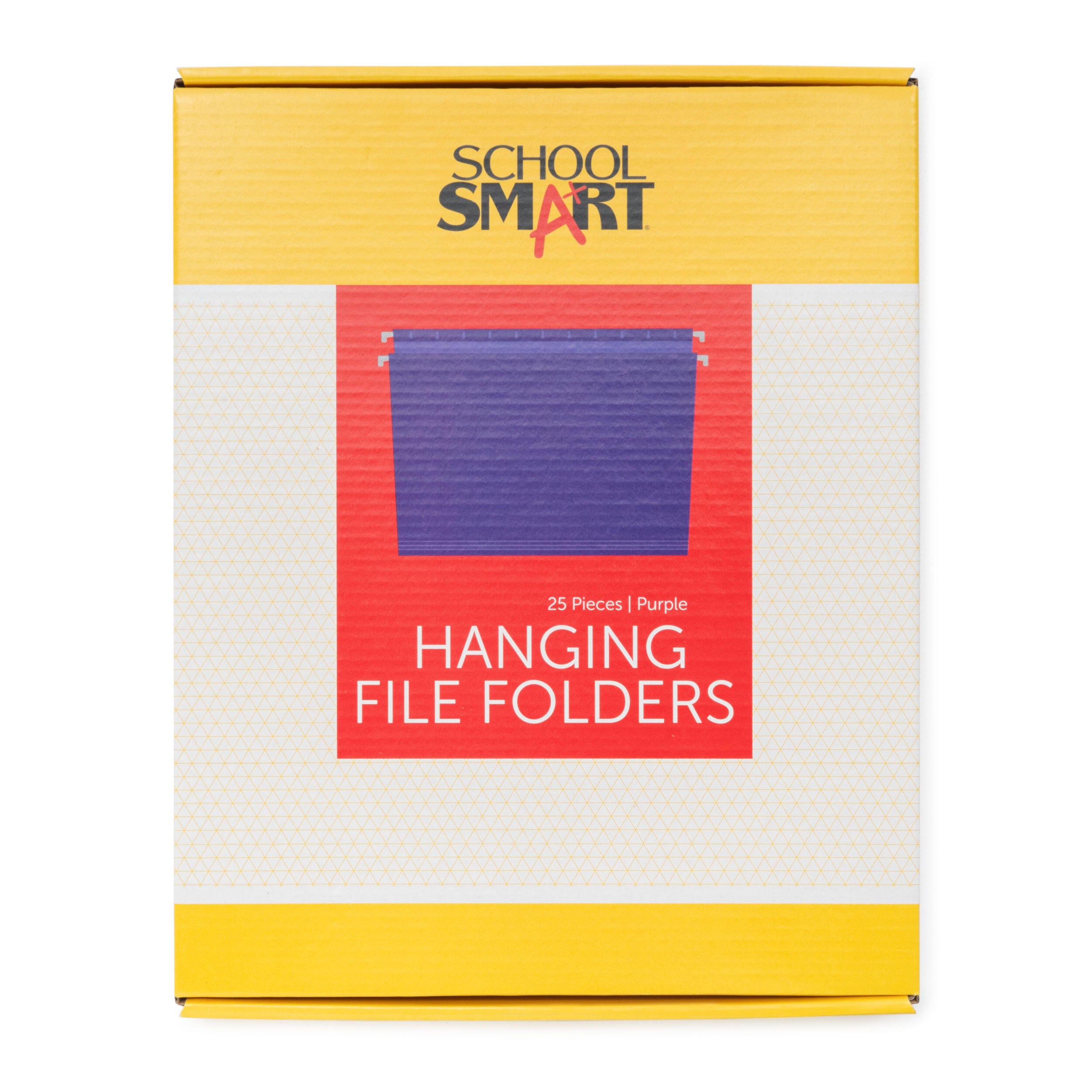 School Smart Hanging File Folders, Letter Size, 1/5 Cut Tabs, Purple, Pack of 25 085112